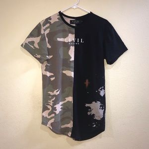 “CIVIL REGIME” AK CAMO SPLIT DROP TEE